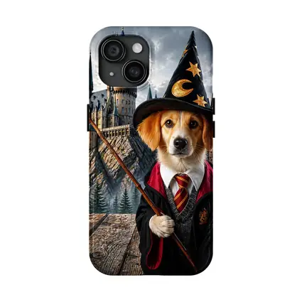 Wizard Dog in Fantasy Castle Setting
