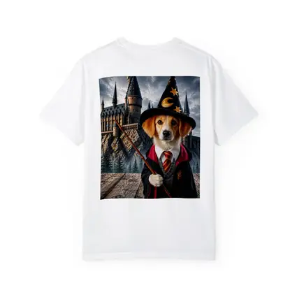 Wizard Dog in Fantasy Castle Setting