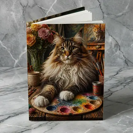 Maine Coon Cat Artist Studio Palette