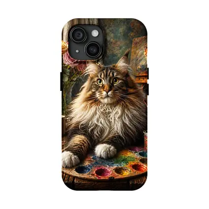 Maine Coon Cat Artist Studio Palette