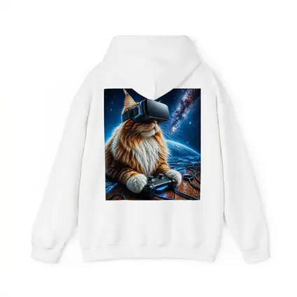 Maine Coon Cat Gaming in Outer Space