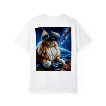 Maine Coon Cat Gaming in Outer Space