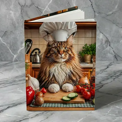 Maine Coon Chef Cat Kitchen Vegetables