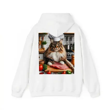 Maine Coon Chef Cat Kitchen Cooking Scene