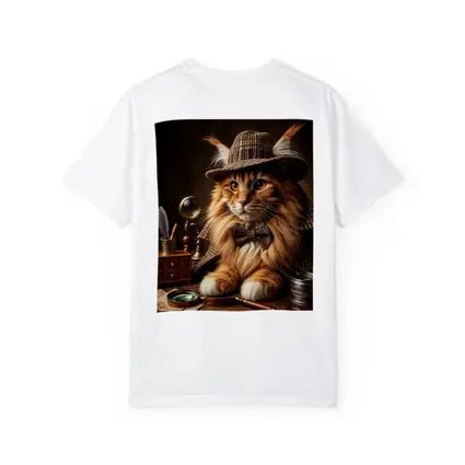 Maine Coon Cat Detective Vintage Mystery Portrait