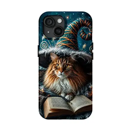 Maine Coon Wizard Cat Stars Candles