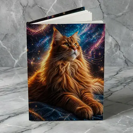Maine Coon Cat Cosmic Galaxy Space Art