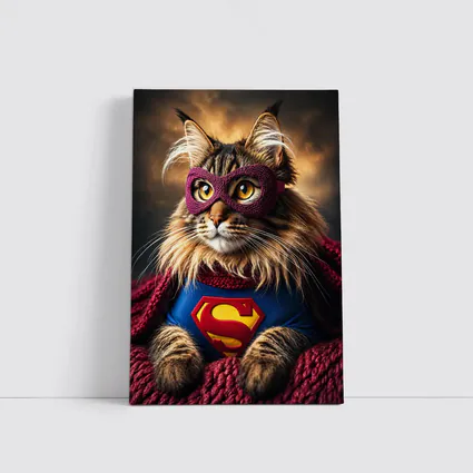 Maine Coon Cat Superhero Costume Dark Sky