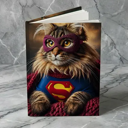 Maine Coon Cat Superhero Costume Dark Sky