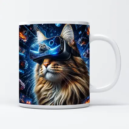 Maine Coon Cat VR Headset Space Digital