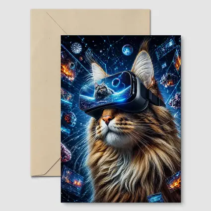 Maine Coon Cat VR Headset Space Digital
