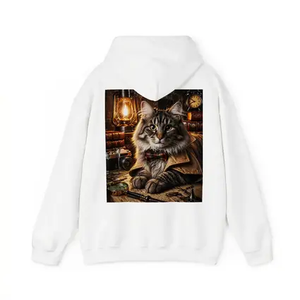 Maine Coon Detective Cat Vintage Study