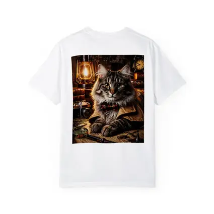 Maine Coon Detective Cat Vintage Study