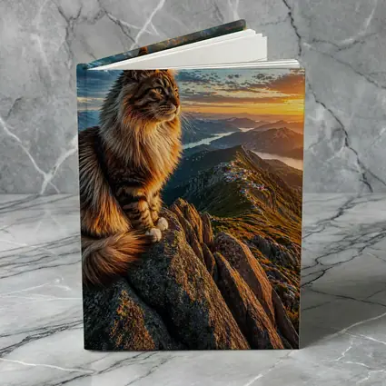 Maine Coon Cat Mountain Summit Sunset View