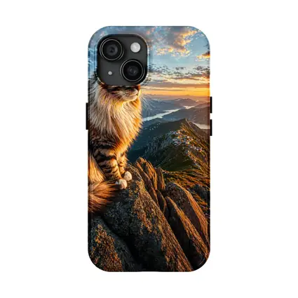 Maine Coon Cat Mountain Summit Sunset View