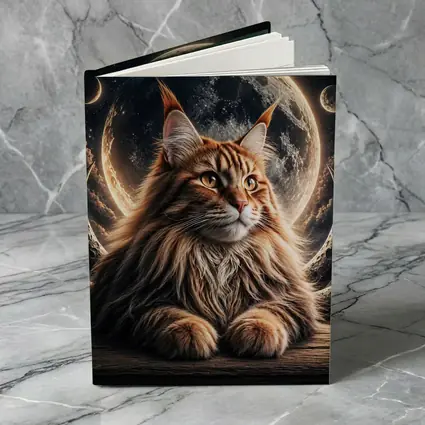 Maine Coon Cat Moon Space Night Sky