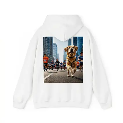 Golden Retriever Running City Marathon Race