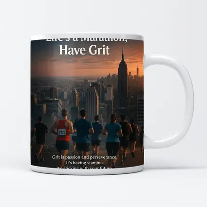 Life Marathon Grit Mindset Runners City Skyline