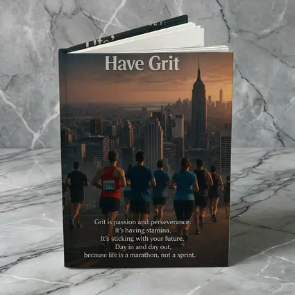 Life Marathon Grit Mindset Runners City Skyline