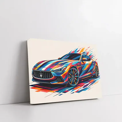 Maserati Ghibli Colorful Abstract Art Print