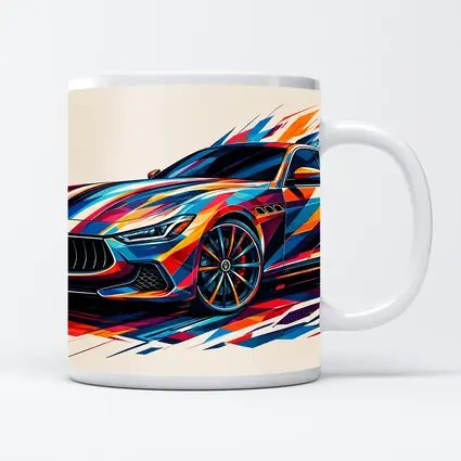 Maserati Ghibli Colorful Abstract Art Print
