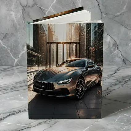 Maserati Ghibli Gray Sedan Glass Building