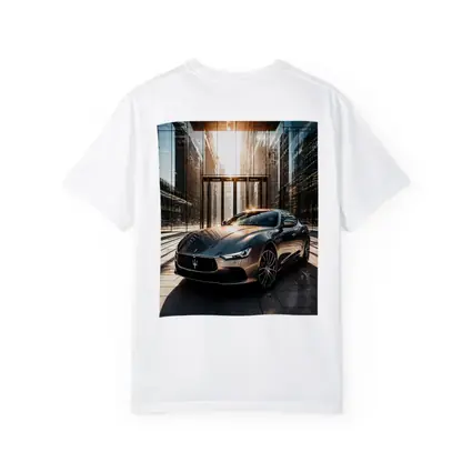 Maserati Ghibli Gray Sedan Glass Building