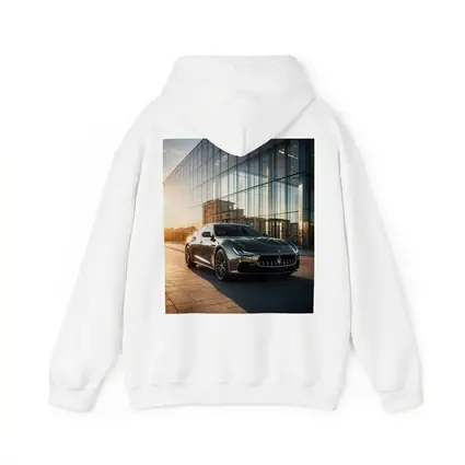 Maserati Ghibli Gray Glass Building Sunset