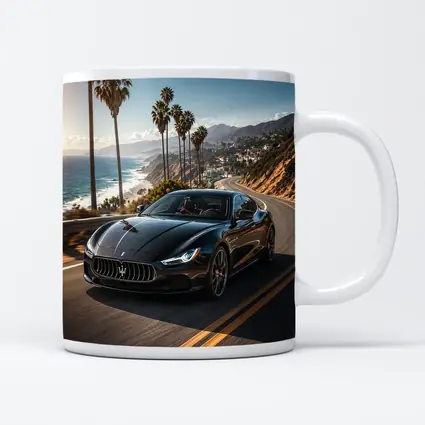 Maserati Ghibli Black Coastal Road Drive