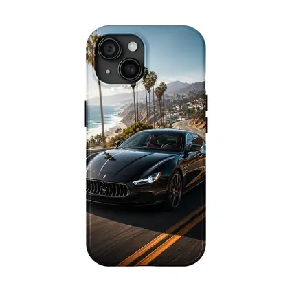 Maserati Ghibli Black Coastal Road Drive