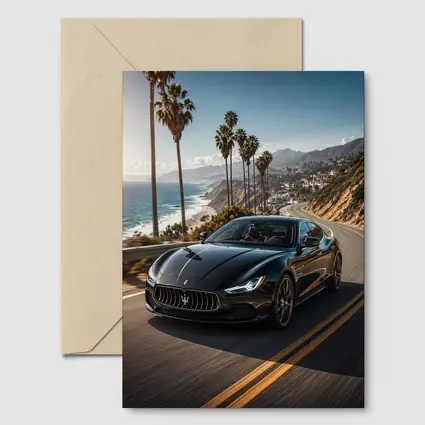 Maserati Ghibli Black Coastal Road Drive