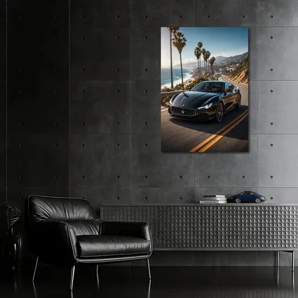 Maserati Ghibli Black Coastal Road Drive