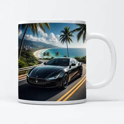 Maserati Ghibli Black Coastal Road Drive