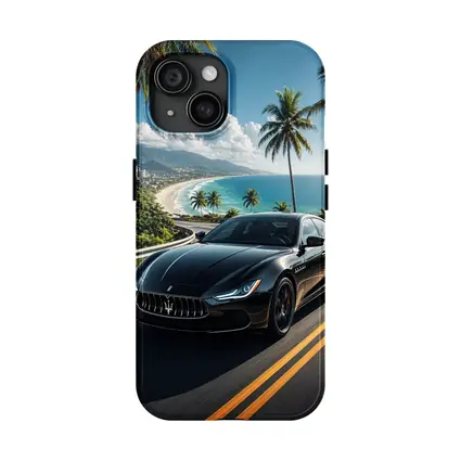 Maserati Ghibli Black Coastal Road Drive