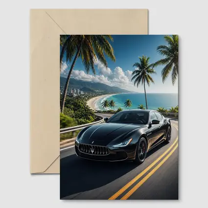 Maserati Ghibli Black Coastal Road Drive
