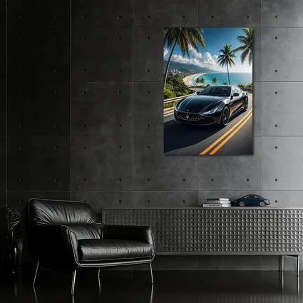Maserati Ghibli Black Coastal Road Drive
