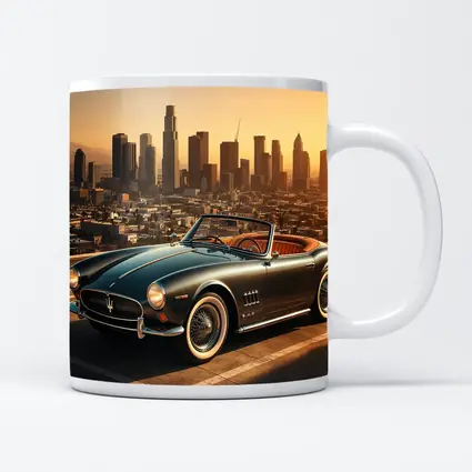 Maserati GranTurismo Classic Convertible Los Angeles Skyline