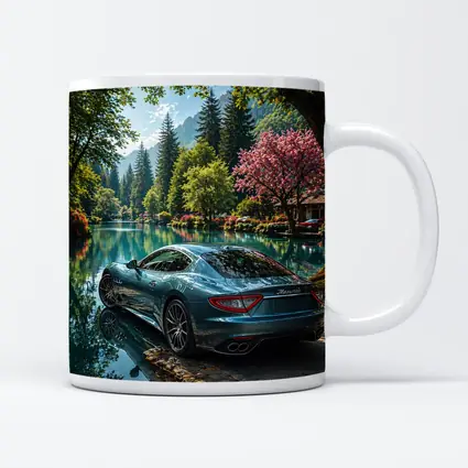 Maserati GranTurismo Parked By Lakeside Forest