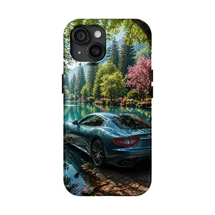 Maserati GranTurismo Parked By Lakeside Forest