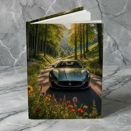 Maserati GranTurismo Silver Car Forest Road