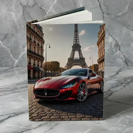 Maserati GranTurismo Red Car Paris Eiffel Tower