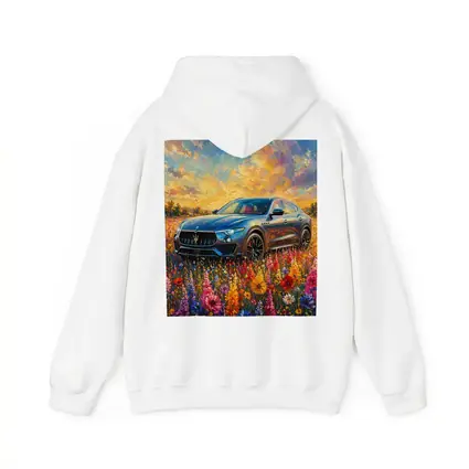 Maserati Levante Blue SUV Wildflower Field Painting