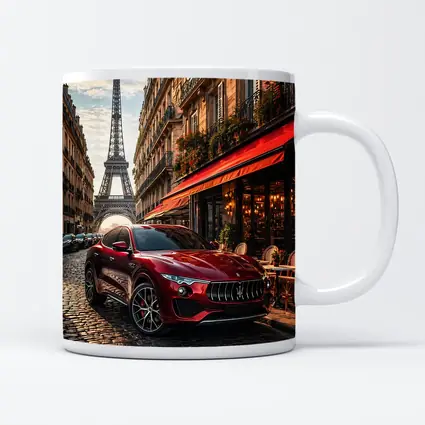Maserati Levante Red SUV Paris Streets