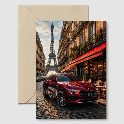 Maserati Levante Red SUV Paris Streets
