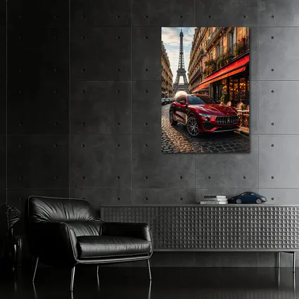 Maserati Levante Red SUV Paris Streets