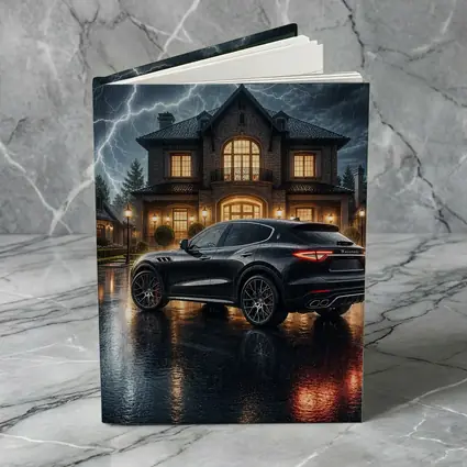 Maserati Levante Black Stormy Night Mansion