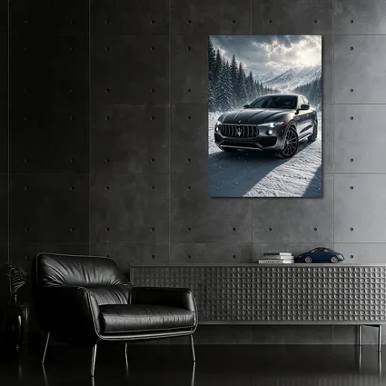 Maserati Levante Black Snow Winter Forest