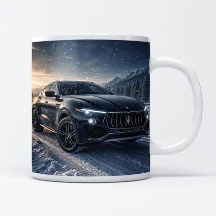 Maserati Levante Black SUV Snowy Night