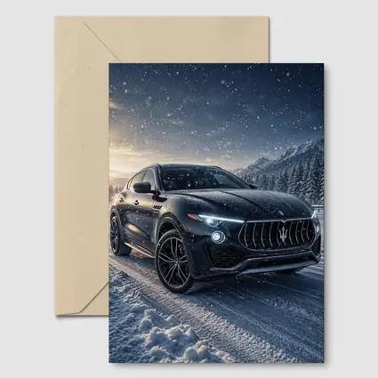 Maserati Levante Black SUV Snowy Night