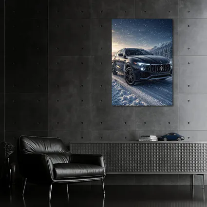 Maserati Levante Black SUV Snowy Night